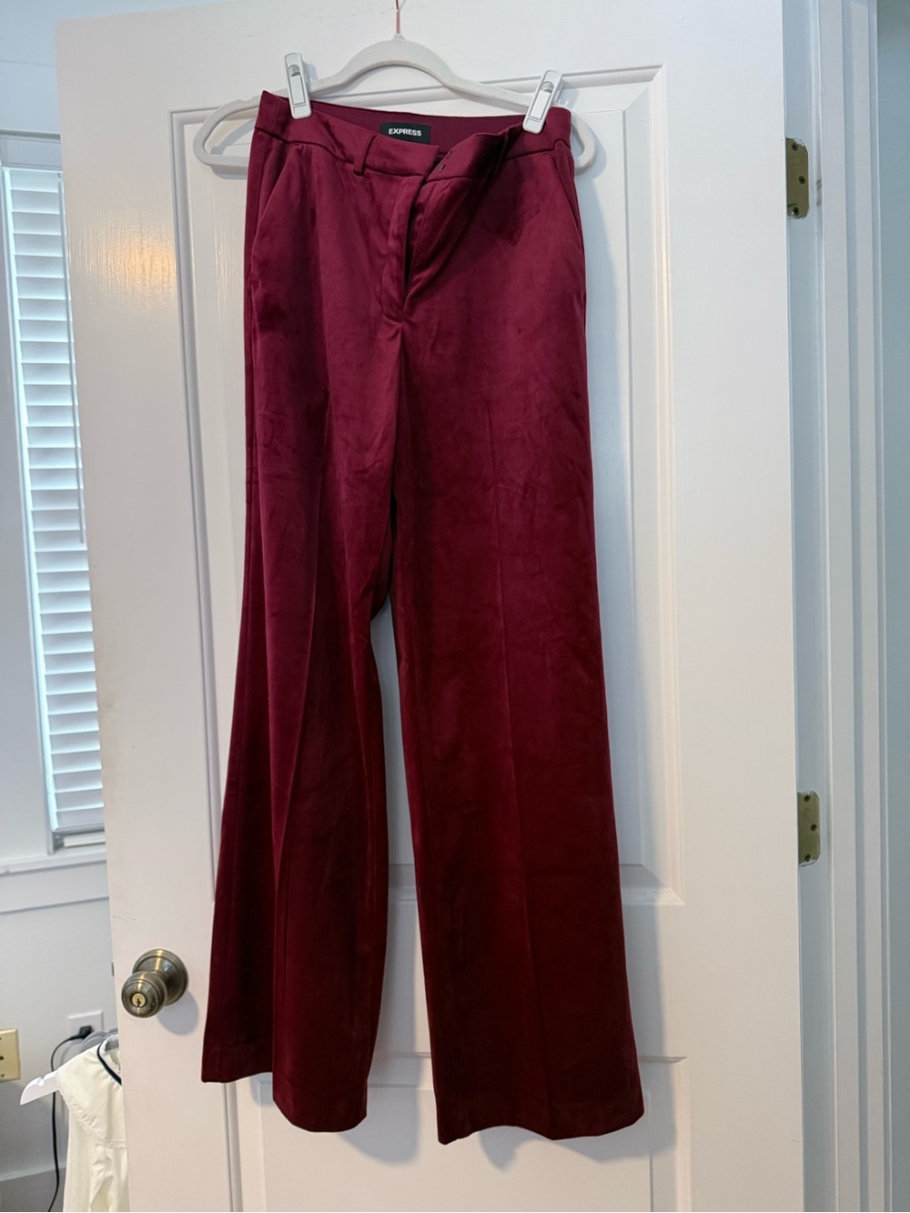 Express Men’s Wine Red Wide-Leg Dress Pants